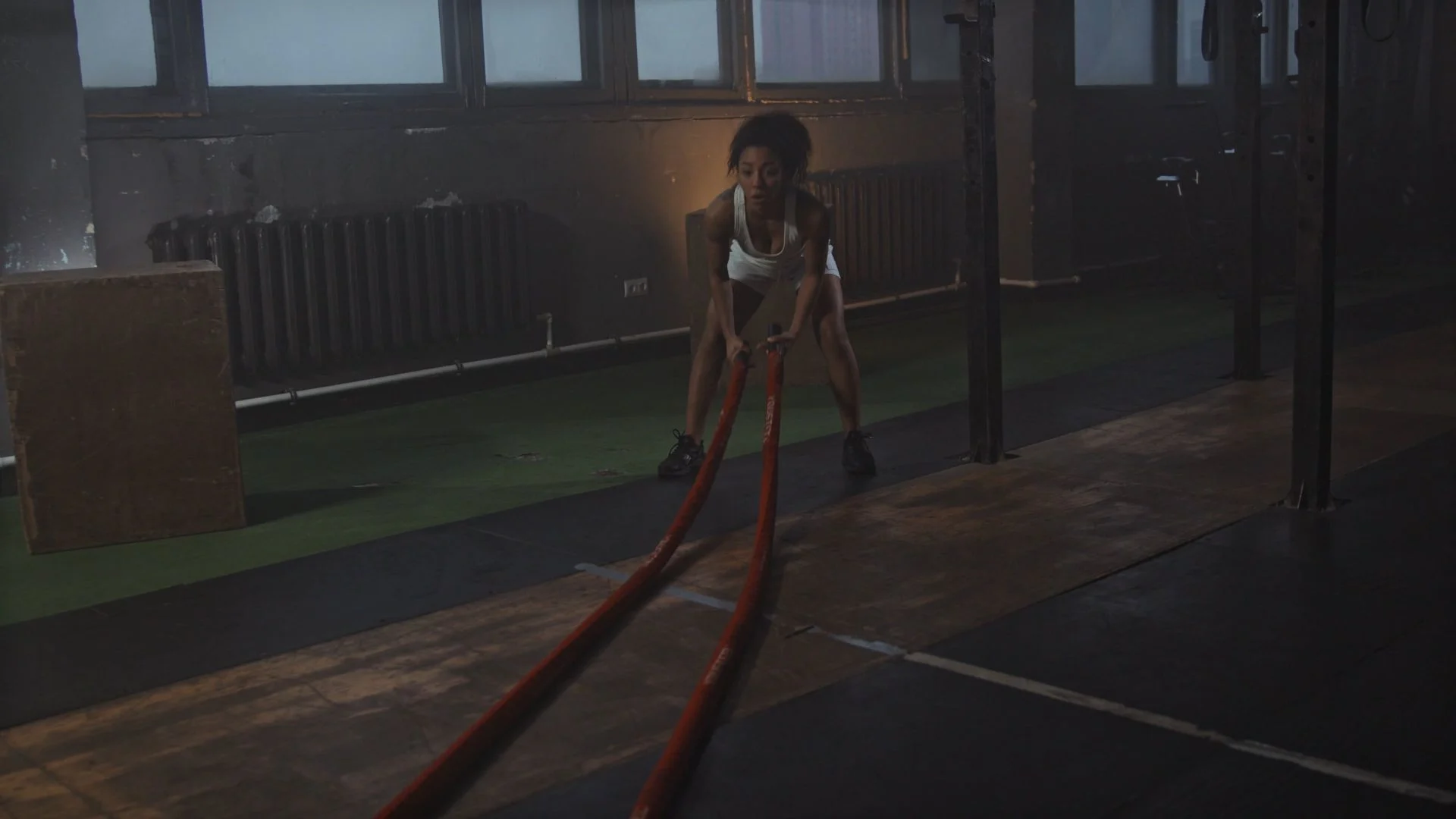 FITMETABOLIC member training with battle ropes, physician-guided metabolic care